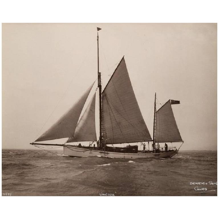 Early Silver Gelatin Photographic Print by Beken of Cowes, Yacht Venora