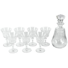 Vintage Baccarat Crystal Eight Pieces Decanter Set