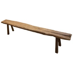 Andrianna Shamaris Erosion Teak Wood Wabi Bench or Shelf