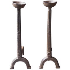 17th Century French Gothic Cupdogs or Andirons