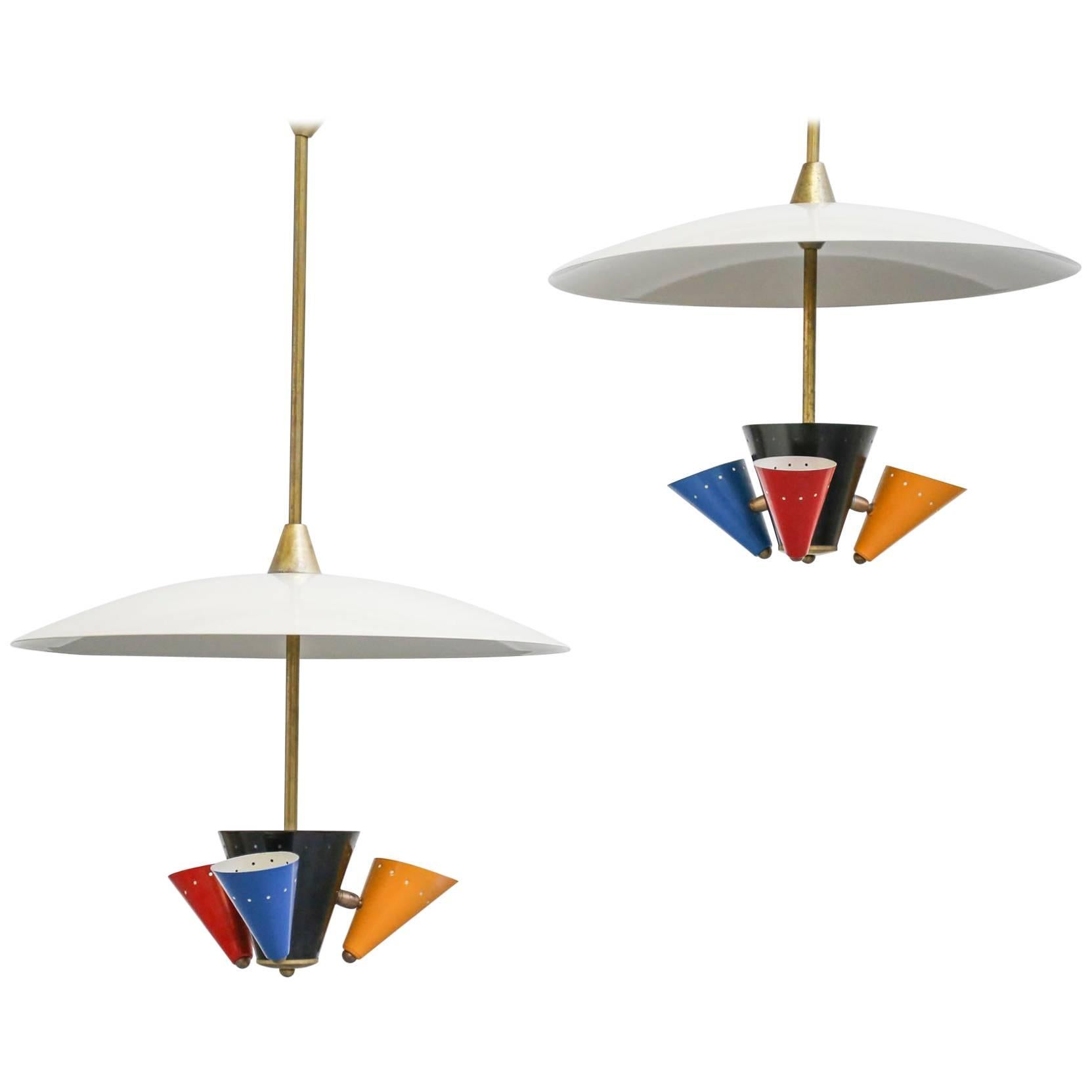 Pendant Lamp in the Style of Gino Sarfatti 1950s Stilnovo