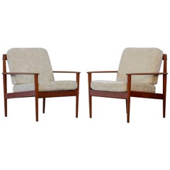 Vintage Pair of Lounge Chairs Grete Jalk Danish Teak, 1960s