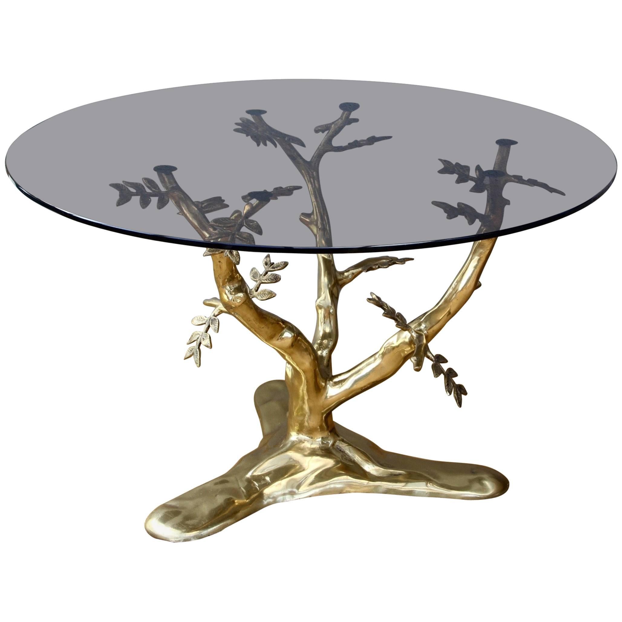 Organic Cast Brass 'Bonsai Tree' Coffee Table in the Style of Willy Daro