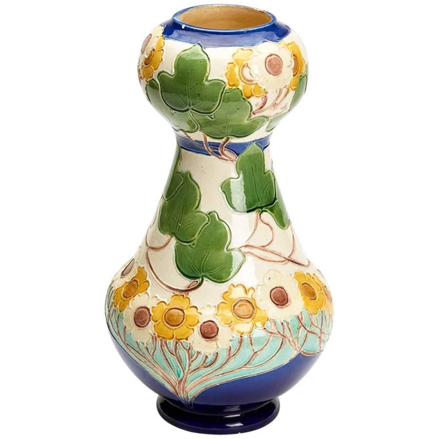 Burmantofts Faience Partie-Colour Vase by Joseph Walmsley