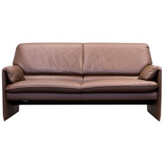 Leolux Bora Designer Sofa Leather Brown Two-Seat Couch Modern