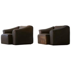 Set of Two Chair De Sede DS 47 Neck Leather Armchair