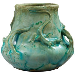 Charles Virion, an Art Nouveau Grès Vase, Signed