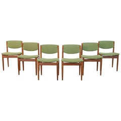 Retro Set Six Teak Finn Juhl Chairs Model 197 Scandinavian