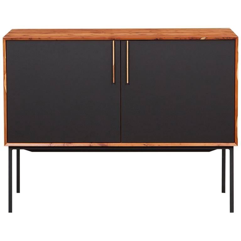 Contemporary Black HPL and Yew Sideboard by Johannes Hock For Sale