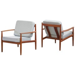 Pair of Lounge Chairs Grete Jalk Danish Teak