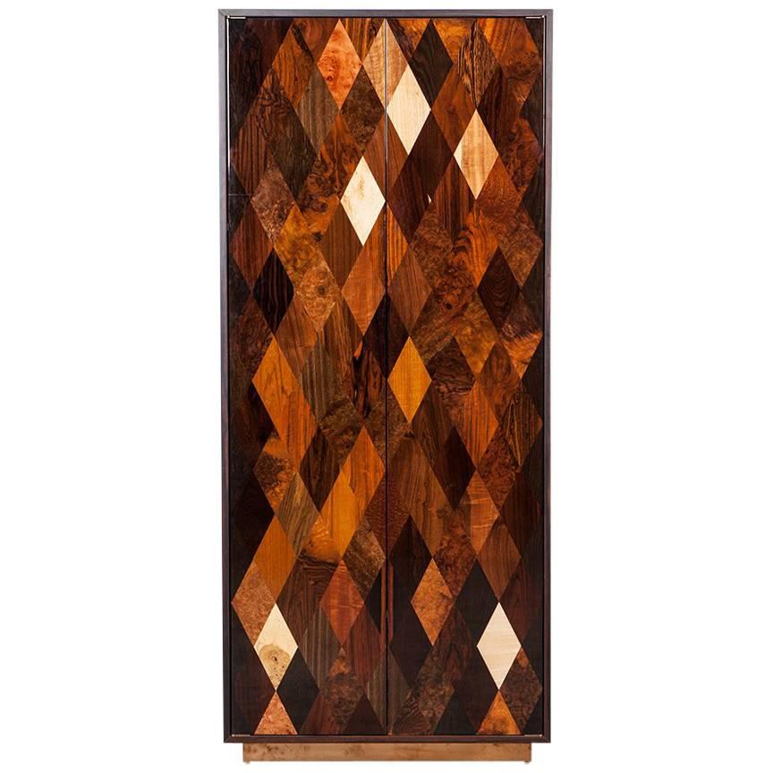 Contemporary Brown Wooden Cabinet by Johannes Hock