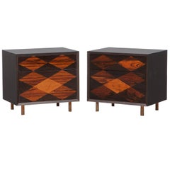 Contemporary Brown Wood Pair of Nightstands by Johannes Hock