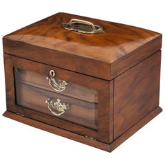 Antique Glazed Walnut Jewelry Cabinet, 20th Century