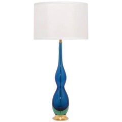 Flavio Poli for Seguso Sommerso Lamp in Blue and Green/Purple 