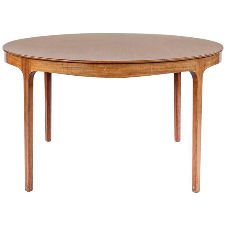 Ole Wanscher 1950s round coffee table in teak produced by A.J. Iversen