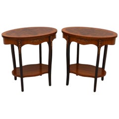 Pair of Antique French Walnut Side or Lamp Tables