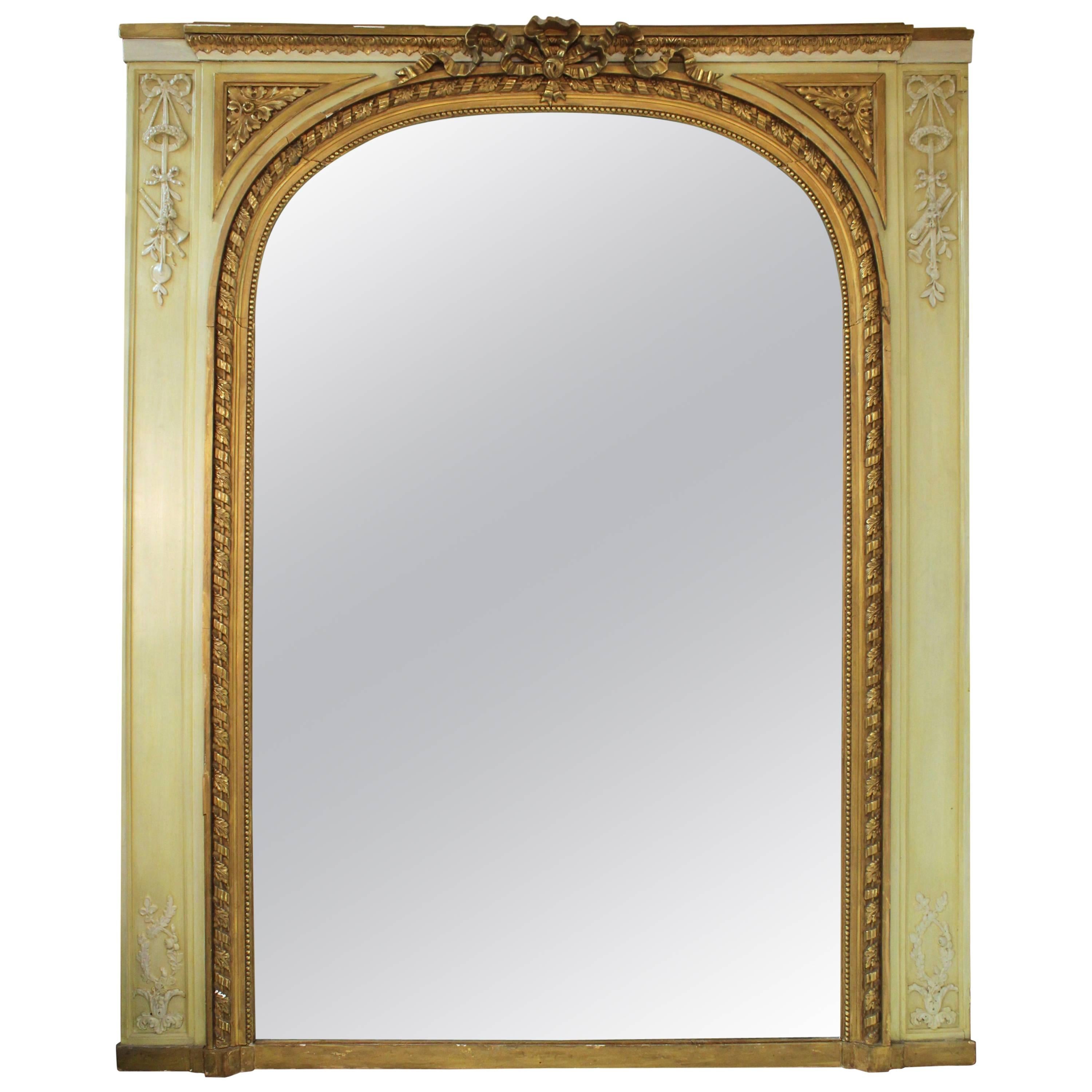 Antique Louis XVI Style Trumeau Mirror