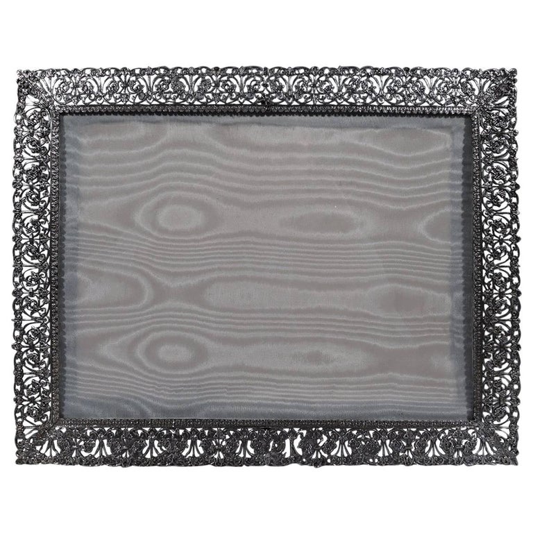 Italian Handmade Sterling Silver Filigree Picture Frame For Sale at 1stDibs