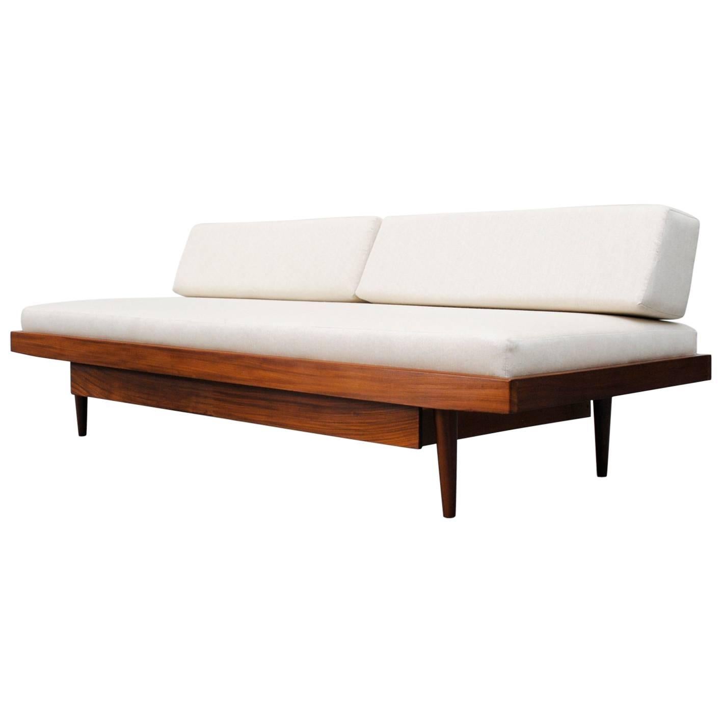 Mid-Century Teak Daybed with Double Drawer Storage