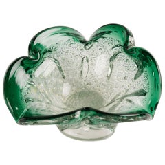 murano ashtray mid century Italian Mid-Century Murano Ashtray in Emerald Green
