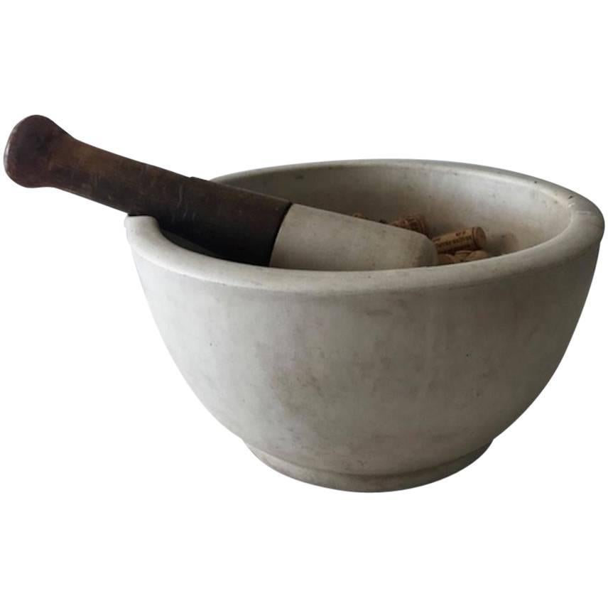 Antique French Limestone Medicine Bowl For Sale