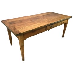 Antique 19th Century Chestnut and Cherry Base Draw-Leaf Table