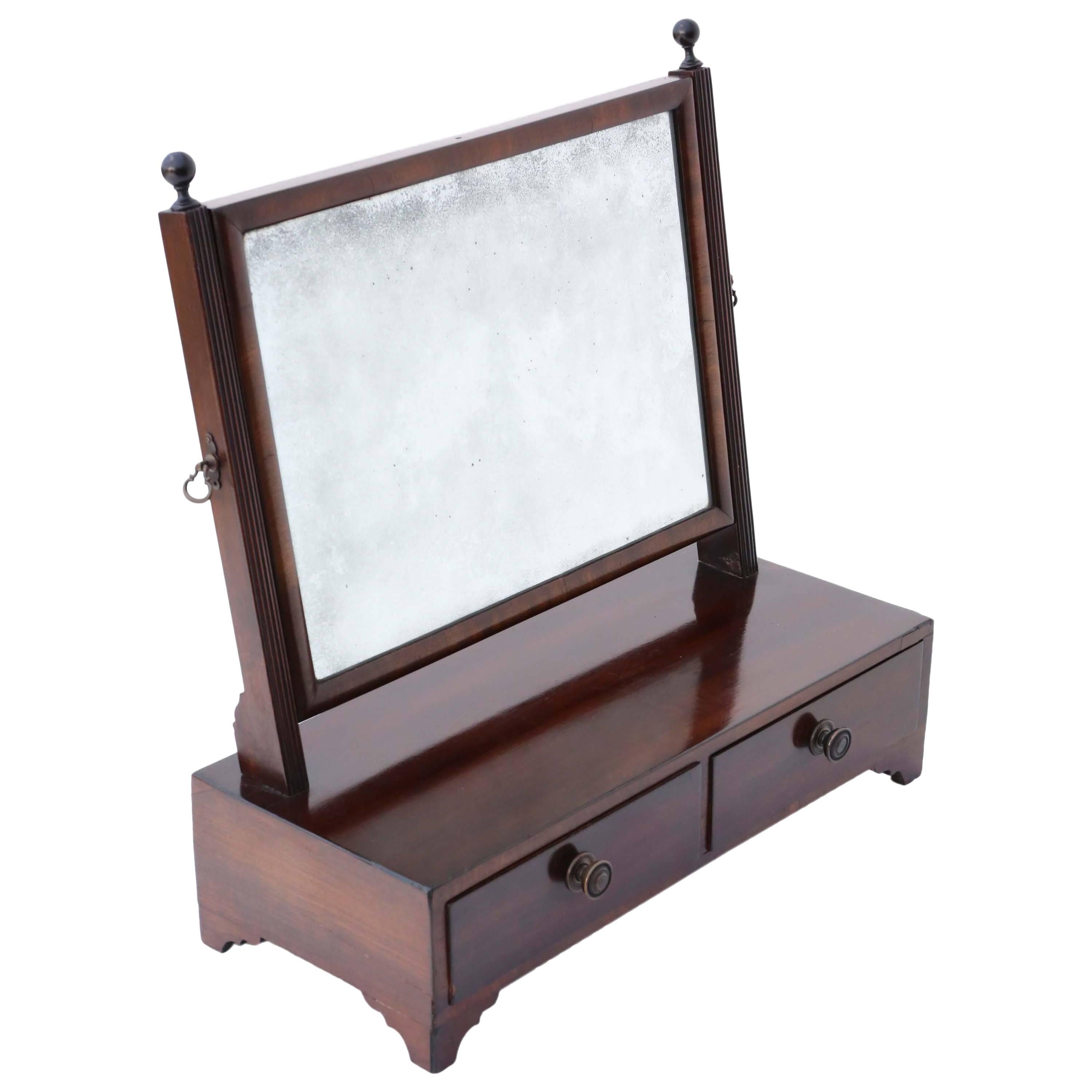 Antique Quality Georgian Mahogany Swing Dressing Table Mirror Toilet For Sale