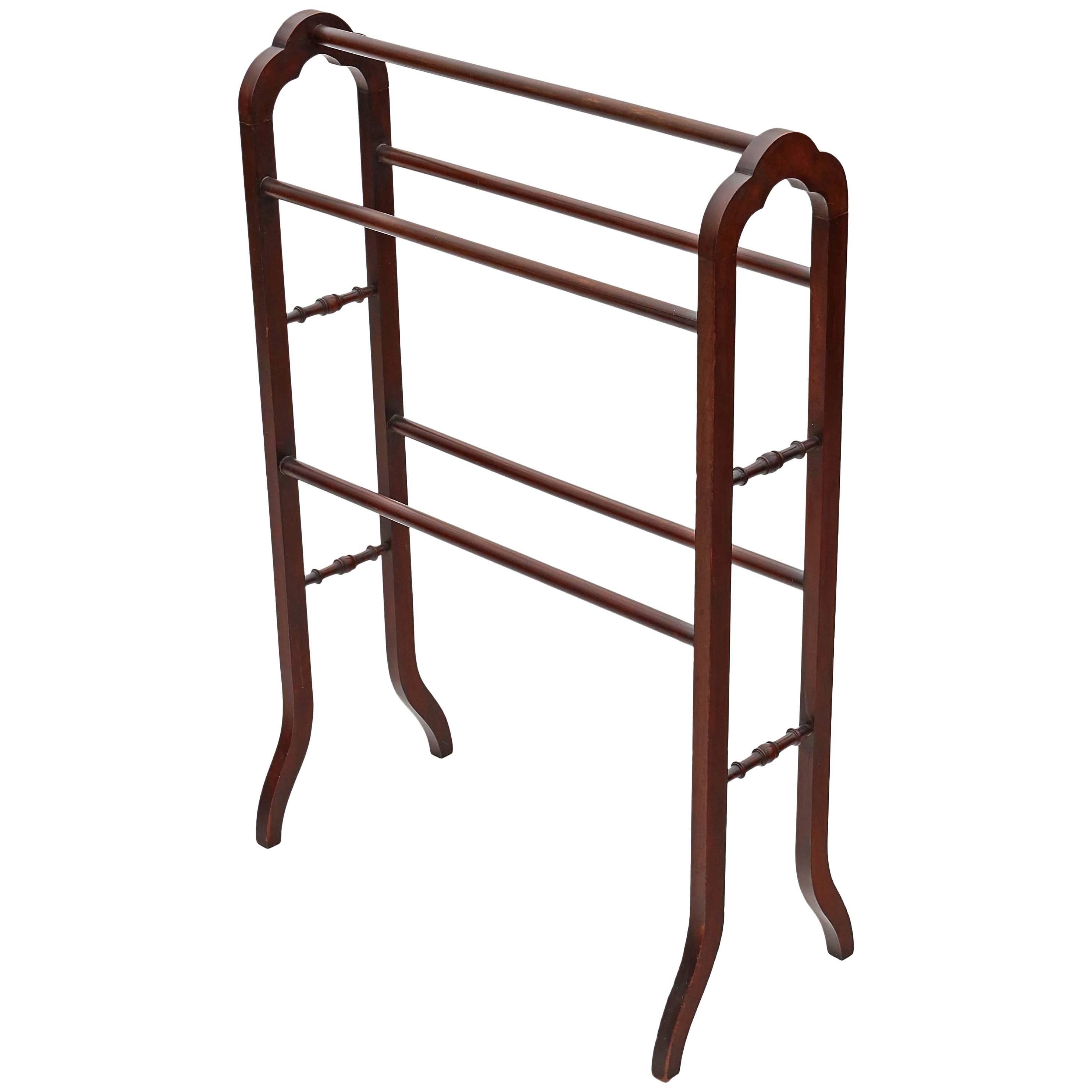 Antique Quality Victorian Mahogany Towel Rail Stand, circa 1900 For Sale