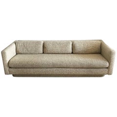 1970s Milo Baughman Floating Cream Textured Sofa