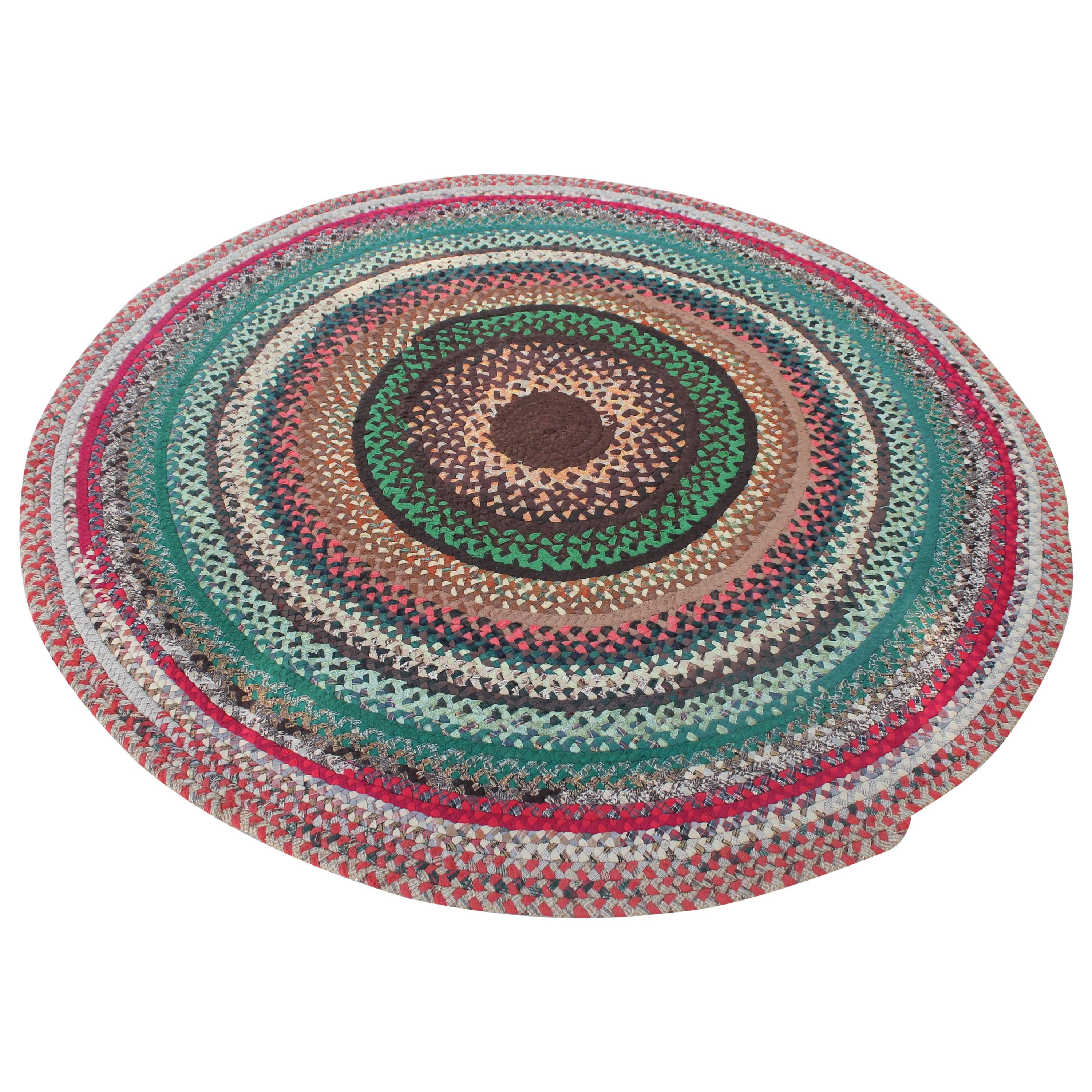 Early 20th Century Braided Round Rug