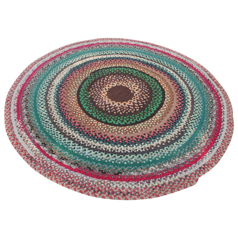 Early 20th Century Braided Round Rug, How Do You Measure A Circular Rug