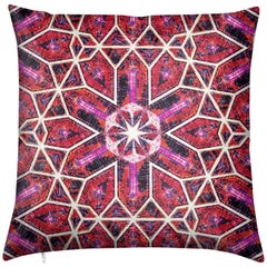 Buzios Print Orange Tourmaline Pillow by Lolita Lorenzo Home Collection