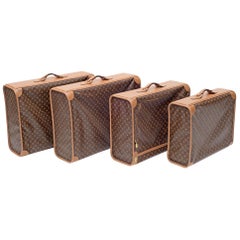 Vintage Set of Four Louis Vuitton Soft-Side Canvas Pullman Cases, France, 1970s