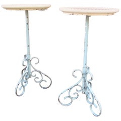 Pair of Petite Iron Scroll Stands