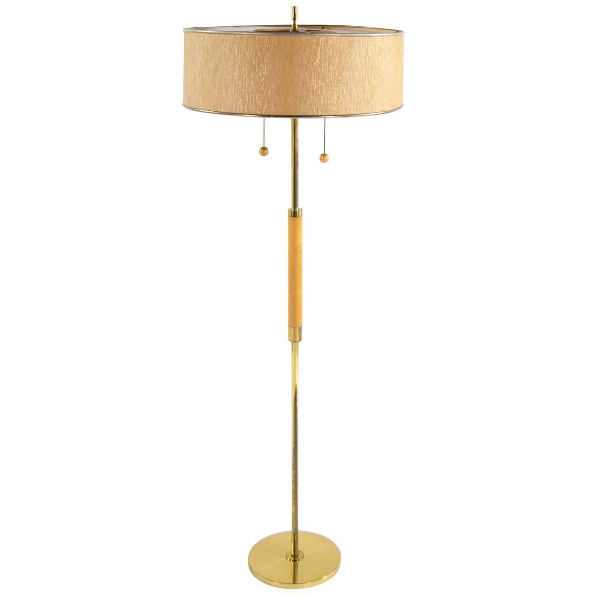 Gerald Thurston for Lightolier Brass Floor Lamp