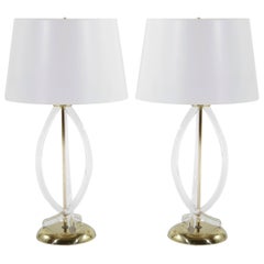 Pretzel Lucite Table Lamps by Dorothy Thorpe
