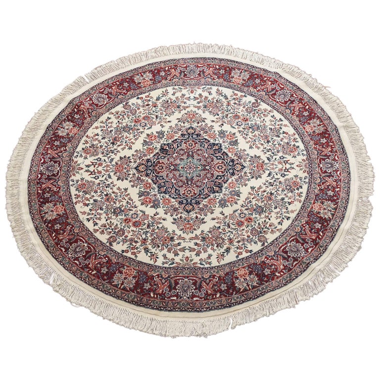Fine Round Persian Tabriz Area Rug For Sale at 1stDibs