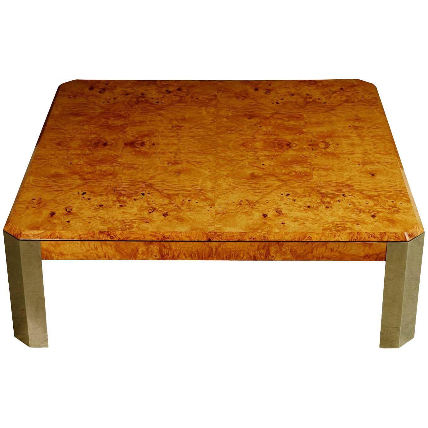 Leon Rosen for the Pace Collection Burled Wood Large Coffee Table