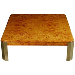 Leon Rosen for the Pace Collection Burled Wood Large Coffee Table