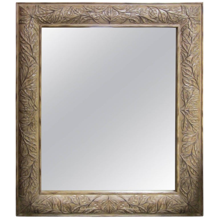 Large Wall Mirror Of Floor With A Carved Wood Frame For Large Wall Mirror Of Floor With A Carved Wood Frame For