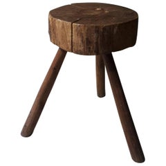 20th Century French Stool Made of Oak, 1950s
