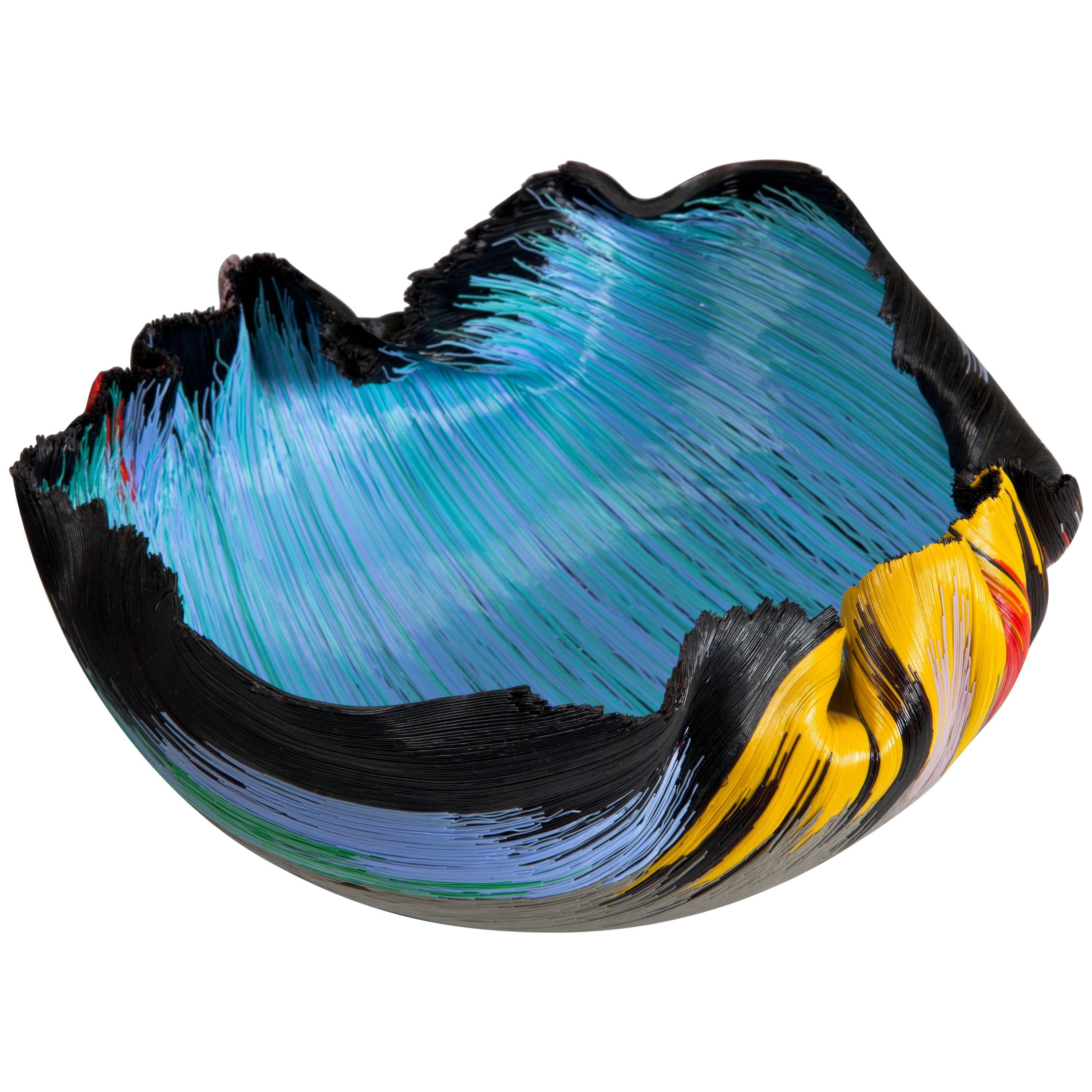 Unique Glass Filet-de-Verre Bowl by Toots Zynsky