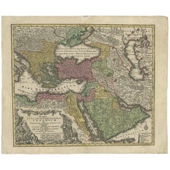 Antique Map of the Turkish Empire by C.T. Lotter, circa 1750