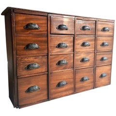 Antique Mahogany Haberdashery Chest of Drawers Dresser Industrial Loft 16-Drawer