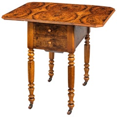 Early 19th Century Small Walnut Pembroke Work Table