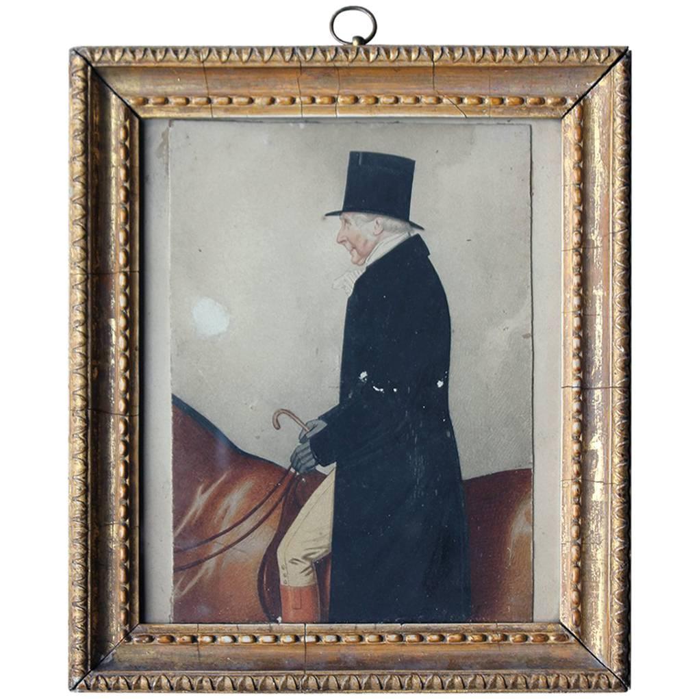 Watercolor Portrait of Sir Tatton Sykes by Richard Dighton, circa 1845