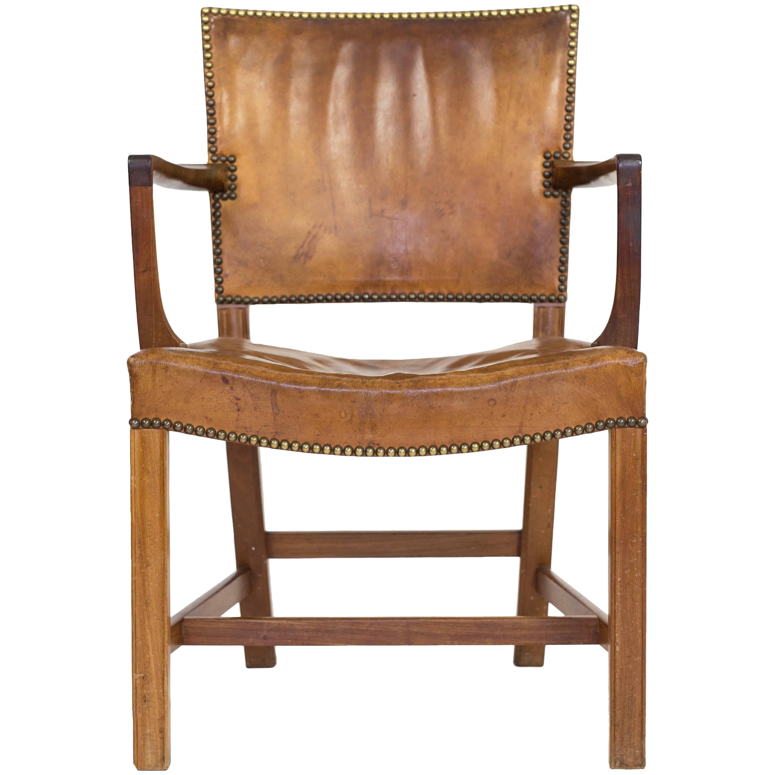 Early Kaare Klint Armchair, 1930, in Cuban Mahogany and Nigerian Leather For Sale