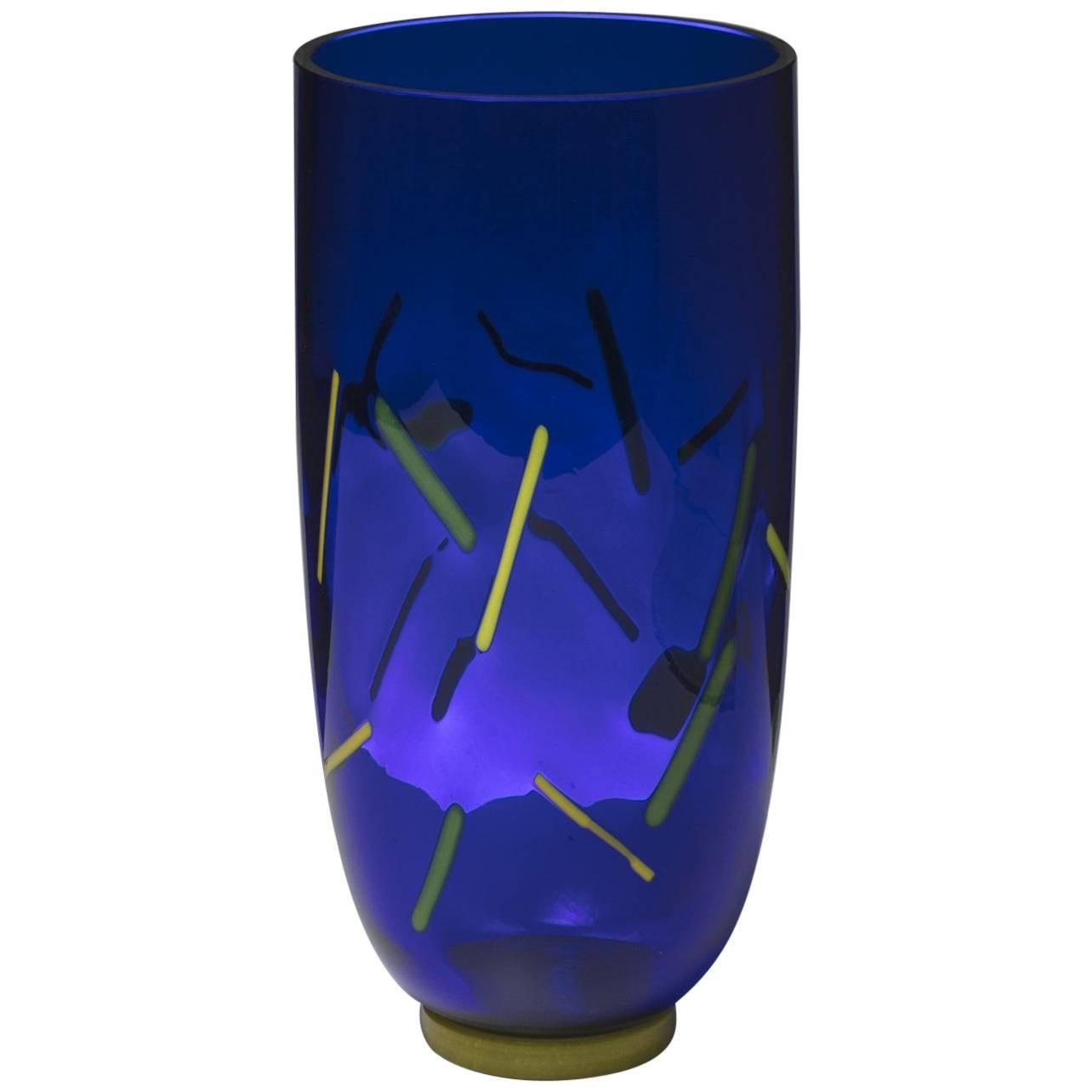 Vase postmoderne en verre de Murano par Barovier et Toso, Italie, années 1980