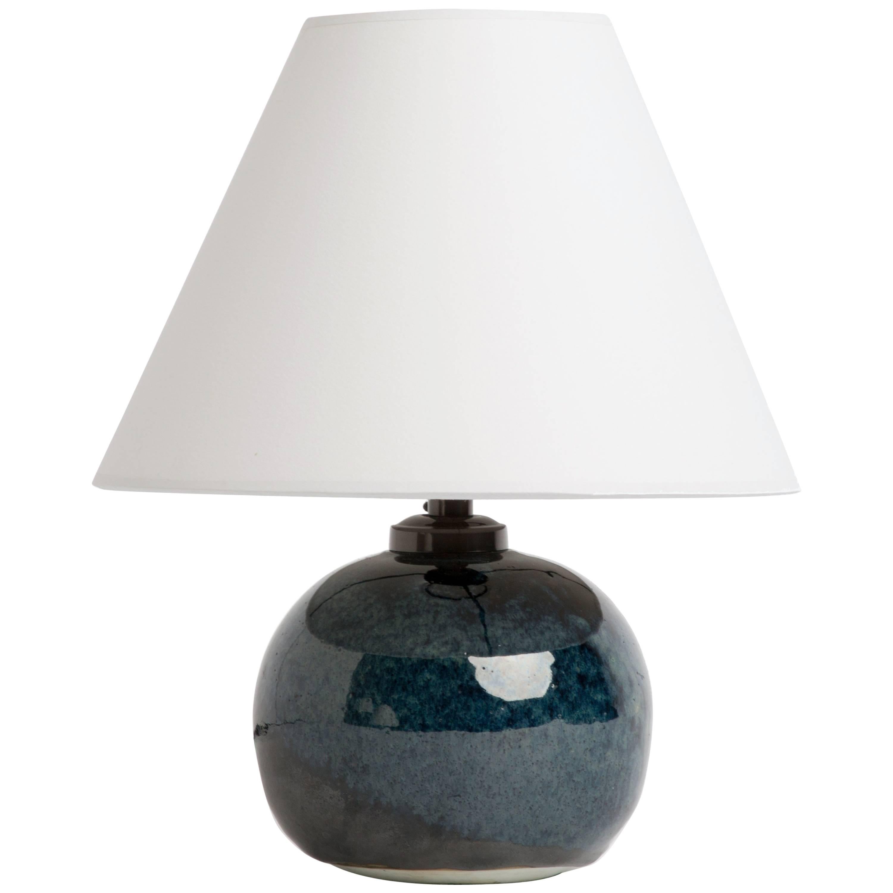 Deep Blue French Ceramic Table Lamp