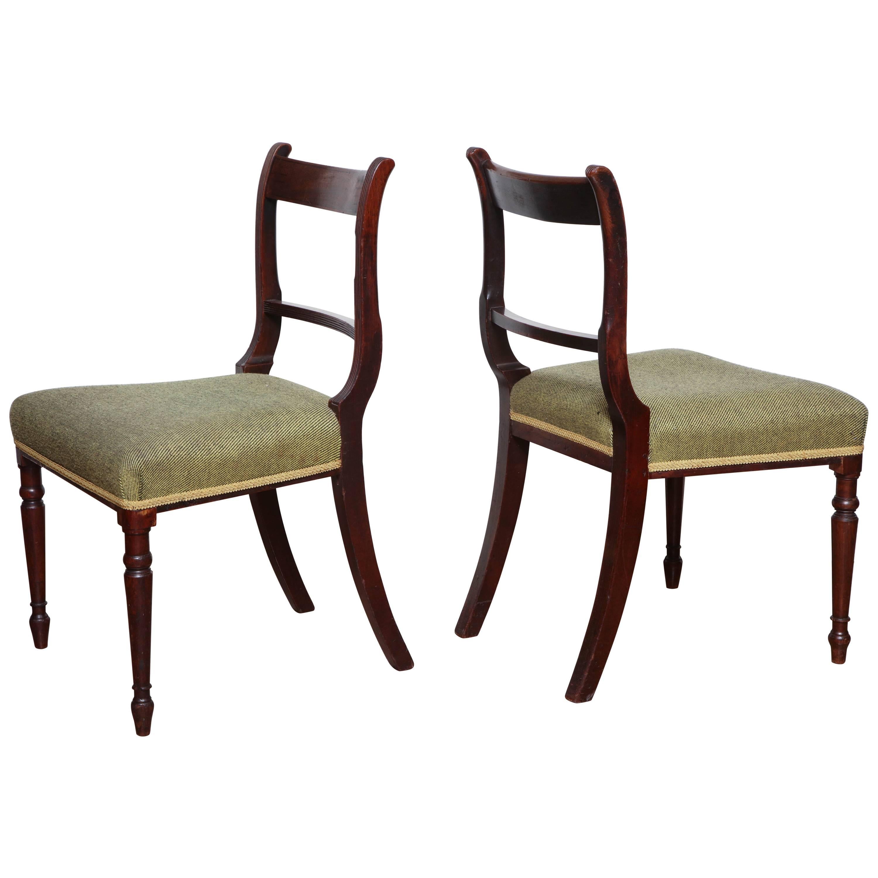 Pair of Irish, Neoclassical Mahogany Side Chairs, circa 1810-1820